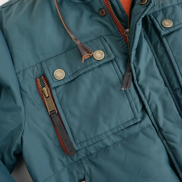 DSquared Deep Teal with Fur Trim Real Down Puffer Ski Snow Coat S - Picture 11 of 16